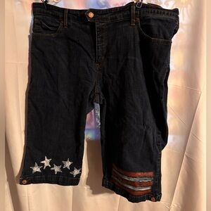 Levi’s Dark Wash Customized Denim Long Shorts